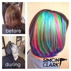 Simon Clark Hairdressing presents rainbow fashion colours
