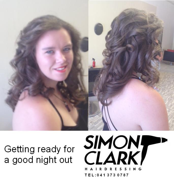 Simon Clark hairdressing night out hair